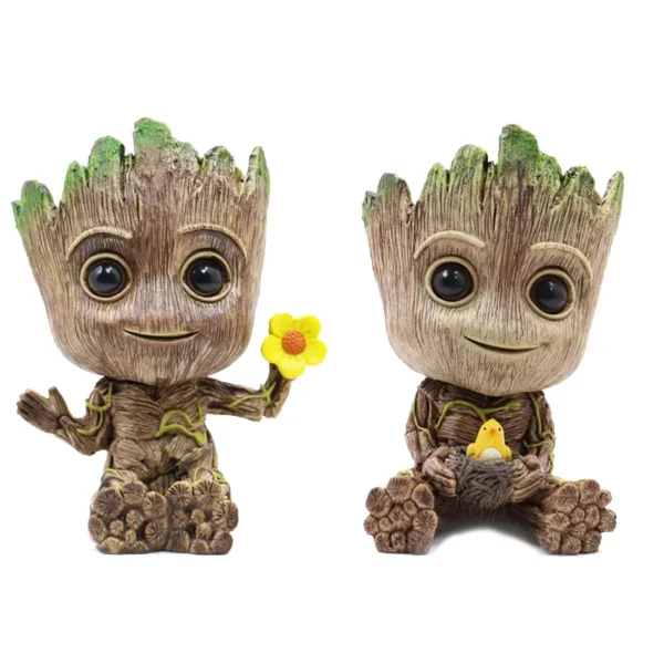 Tiny Guardians of the Galaxy Groot Cute Tree Flowerpot Pen Pot Figure Model Toys Christmas Gifts for Kids Office Decoration